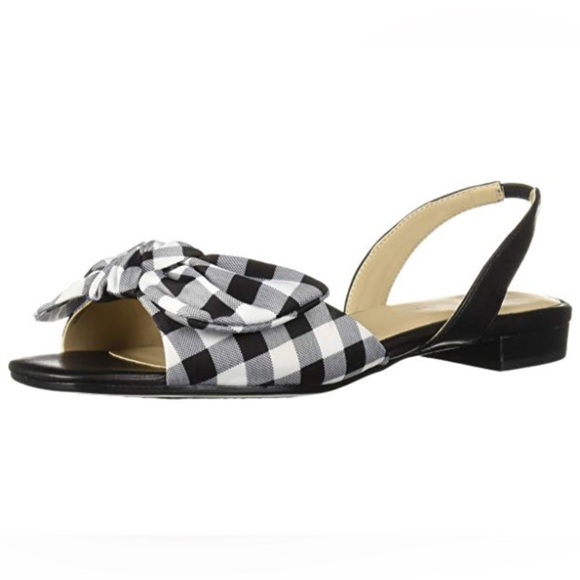 AEROSOLES Shoes - AEROSOLES downtime Black and White Sandals with Gingham Bow
